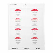 Modern eenvoudig minimalistisch rood wit etiket (Full Sheet)