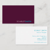 Modern eenvoudig minimalistisch visitekaartje (Voorkant / Achterkant)