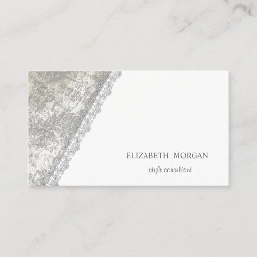 Modern eenvoudig, minimalistisch, wit, kant visitekaartje (Voorkant)