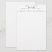 Modern Eenvoudig Minimalistisch Wit Professioneel Briefpapier (Voorkant / Achterkant)
