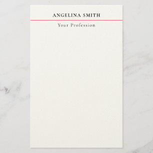 Modern Eenvoudig Minimalistisch Wit Rood Professio Briefpapier