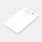 Modern Eenvoudig Minimalistisch Wit Rood Professio Post-it® Notes (Schuin)