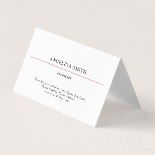Modern Eenvoudig Minimalistisch Wit Rood Professio Visitekaartje