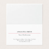 Modern Eenvoudig Minimalistisch Wit Rood Professio Visitekaartje (Buitenkant ongevouwen)
