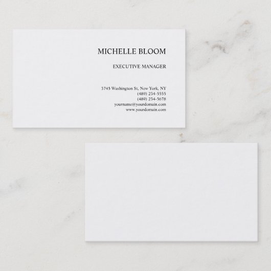 Modern eenvoudig minimalistisch wit visitekaartje (Voorkant / Achterkant)