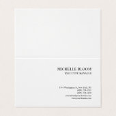 Modern Eenvoudig Minimalistisch Wit Visitekaartje (Buitenkant ongevouwen)