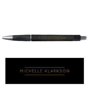 Modern Eenvoudig Minimalistisch Zwart Goud Monogra Pen