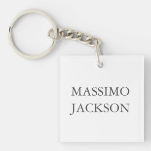 Modern Eenvoudig Modieus Minimalistisch Eigen Naam Sleutelhanger