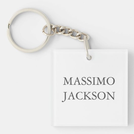 Modern Eenvoudig Modieus Minimalistisch Eigen Naam Sleutelhanger (voorkant)