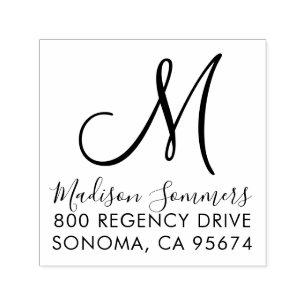 Modern eenvoudig monogram adres  zelfinktende stempel