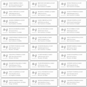 Modern Eenvoudig Monogram Bruiloft Gast Namen Adre Sticker