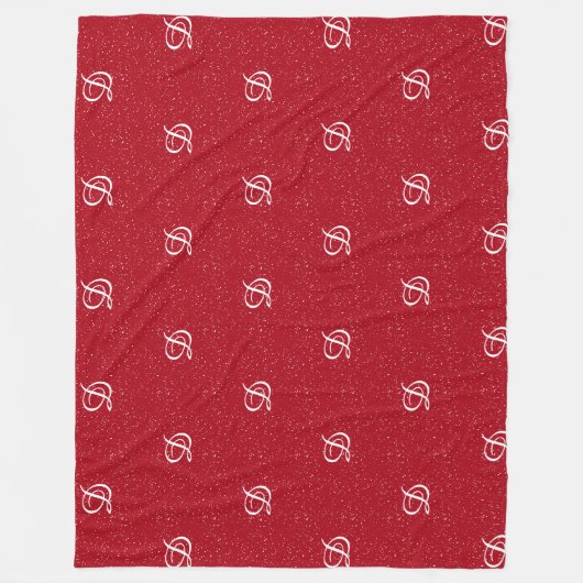 Modern eenvoudig monogram Elegant rood initiaal Fleece Deken (Voorkant)