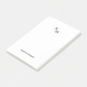 Modern Eenvoudig Monogram Initiaal Notitieblok Post-it® Notes (Schuin)