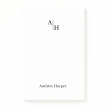 Modern Eenvoudig Monogram Initiaal Notitieblok