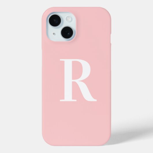 Modern eenvoudig monogram roze Case-Mate iPhone case (Achterkant)