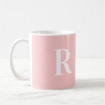 Modern eenvoudig monogram roze