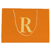 Modern Eenvoudig Monogram Sinaasappel Groot Cadeauzakje (Achterkant)