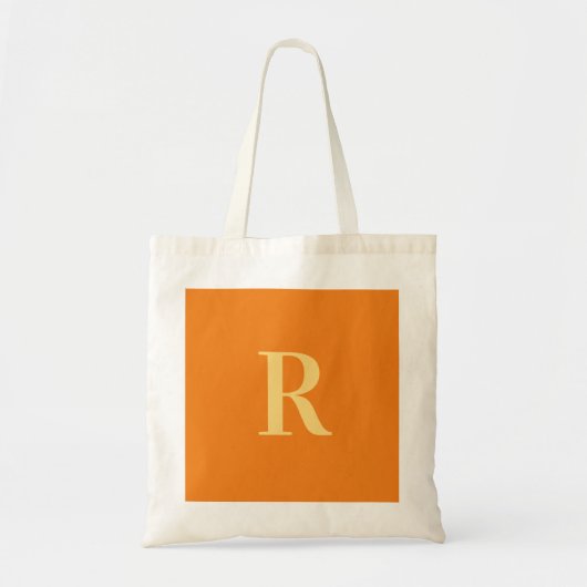 Modern Eenvoudig Monogram Sinaasappel Tote Bag (Voorkant)