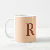 Modern Eenvoudig Monogram Terracotta Beige Koffiemok (Links)