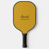 Modern Eenvoudig Mosterd Geel Monogram Pickleball Paddle (Voorkant)