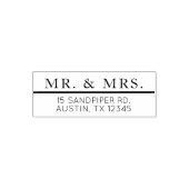 Modern eenvoudig Mr & Mrs Classic retouradres Zelfinktende Stempel (Design)