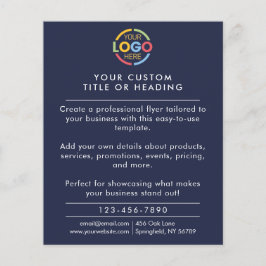 Modern Eenvoudig Navy Blue Business Logo Promotion Flyer
