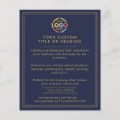 Modern Eenvoudig Navy Blue Business Logo Promotion Flyer (Achterkant)