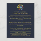 Modern Eenvoudig Navy Blue Business Logo Promotion Flyer (Achterkant)