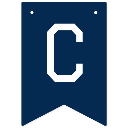 Modern Eenvoudig Navy Blue Gefeliciteerd Afstudere Vlaggetjes (Eerste vlag)