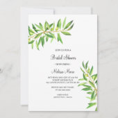 Modern eenvoudig olijftak vrijgezellenfeest kaart (Voorkant)
