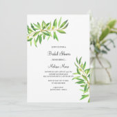 Modern eenvoudig olijftak vrijgezellenfeest kaart (Staand voorkant)