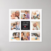 Modern Eenvoudig Oma Hart 8 Fotocollage Custom Canvas Afdruk (Voorkant)