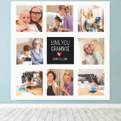 Modern Eenvoudig Oma Hart 8 Fotocollage Custom Canvas Afdruk (Insitu (Houten vloer))