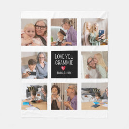 Modern Eenvoudig Oma Hart 8 Fotocollage Custom Fleece Deken