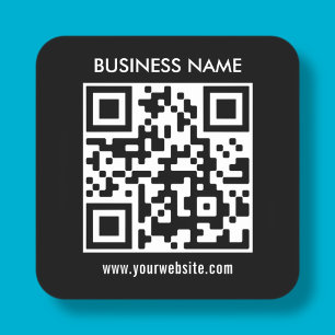 Modern eenvoudig ontwerp Eenvoudig uw QR-code up Vierkante Sticker