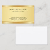 Modern eenvoudig ontwerp Elegant Gold Look Sjabloo Visitekaartje (Voorkant / Achterkant)