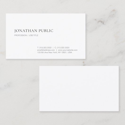 Modern eenvoudig ontwerp Elegant Sjabloon Professi Visitekaartje (Voorkant / Achterkant)