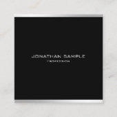 Modern eenvoudig ontwerp Elegant zilveren professi Vierkante Visitekaartje (Voorkant)