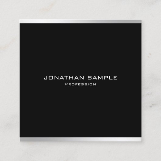 Modern eenvoudig ontwerp Elegant zilveren professi Vierkante Visitekaartje (Voorkant)