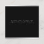 Modern eenvoudig ontwerp Elegant zilveren professi Vierkante Visitekaartje (Achterkant)