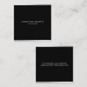 Modern eenvoudig ontwerp Elegant zilveren professi Vierkante Visitekaartje (Voorkant / Achterkant)