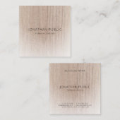 Modern Eenvoudig Ontwerp Elegante Houten Look Sjab Vierkante Visitekaartje (Voorkant / Achterkant)