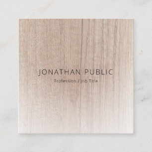 Modern Eenvoudig Ontwerp Elegante Houten Look Sjab Vierkante Visitekaartje