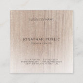 Modern Eenvoudig Ontwerp Elegante Houten Look Sjab Vierkante Visitekaartje (Achterkant)