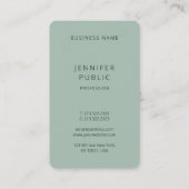 Modern eenvoudig ontwerp Elegante trendkleuren Sja Visitekaartje (Achterkant)