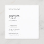 Modern eenvoudig ontwerp Sjabloon Elegant Professi Vierkante Visitekaartje (Achterkant)