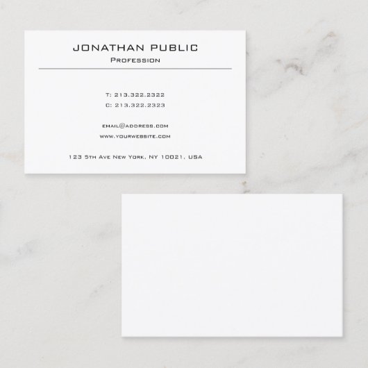 Modern eenvoudig ontwerp Sjabloon Professional Visitekaartje (Voorkant / Achterkant)