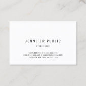 Modern eenvoudig ontwerp Trendy Elegant White Sjab Visitekaartje (Voorkant)