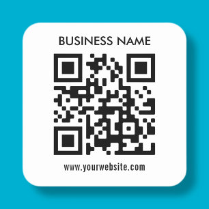 Modern eenvoudig ontwerp Upload eenvoudig uw QR- Vierkante Sticker