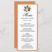 Modern eenvoudig Oranje en groen leder Menu (Voorkant / Achterkant)